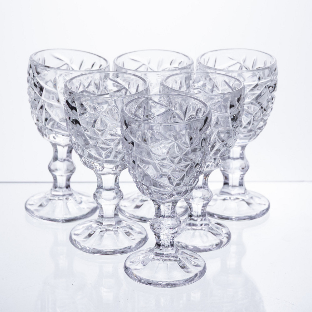 Набір чарок на ніжці 6 штук 50 мл для горілки наливки подарункові чарки скляні HP-19-170 Коломыя - изображение 1