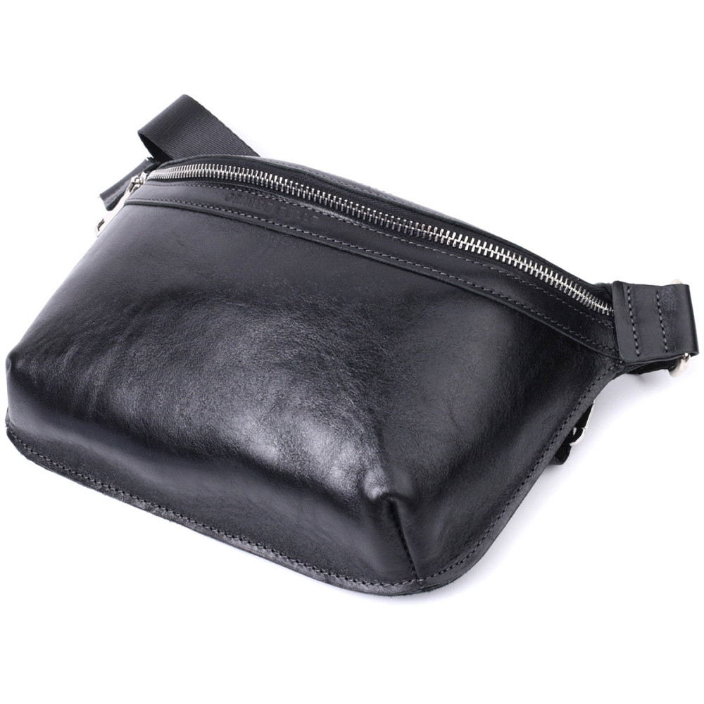 Шкіряна бананка унісекс GRANDE PELLE 22813 Чорний Київ - фото 5