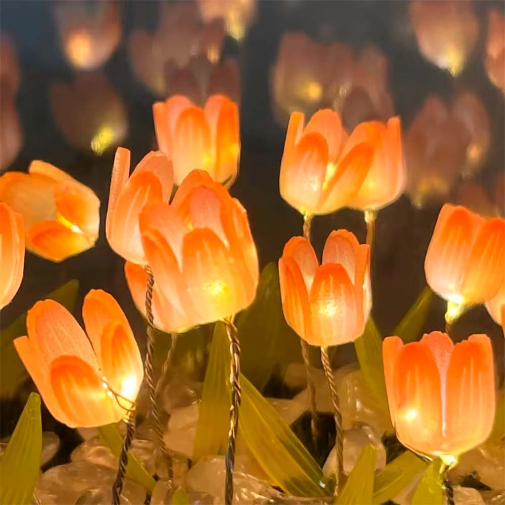 Ночник Бесконечные тюльпаны (10×10см, 20 тюльпанов), от батареек, Розовый / Набор Сделай сам Киев - изображение 3