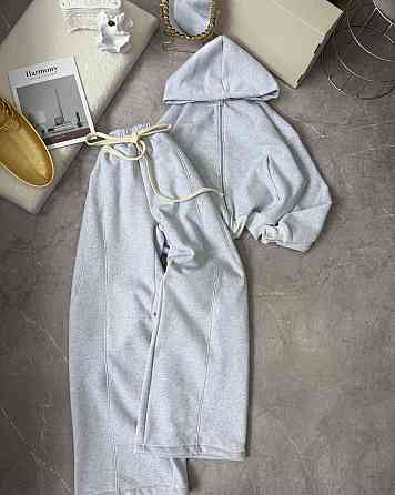 Жіночий утеплений оверсайз костюм двійка трьохнитка на флісі + рібана Одеса