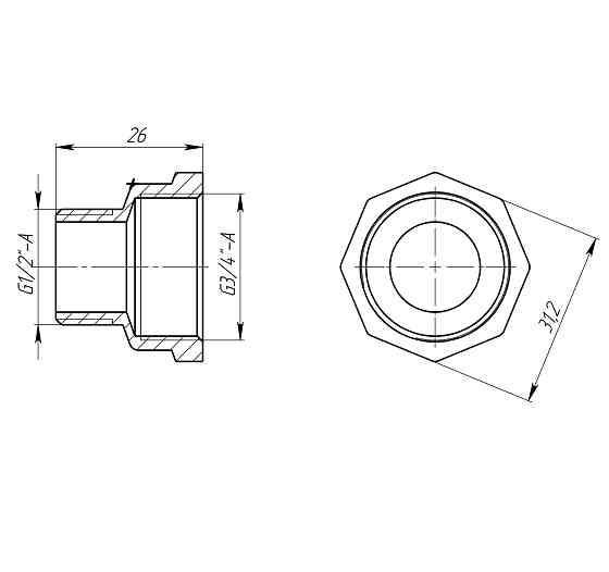 Перехідник редукційний 3/4″х1/2″ВЗ латунний LI433S OPTIMUM Киев