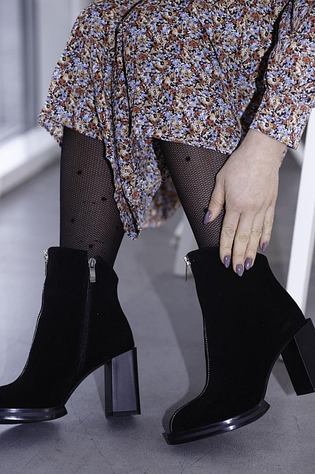 Черевики жіночі ARLEN чорні замша натуральна каблук 9см 37р (3042) Коломия - фото 6