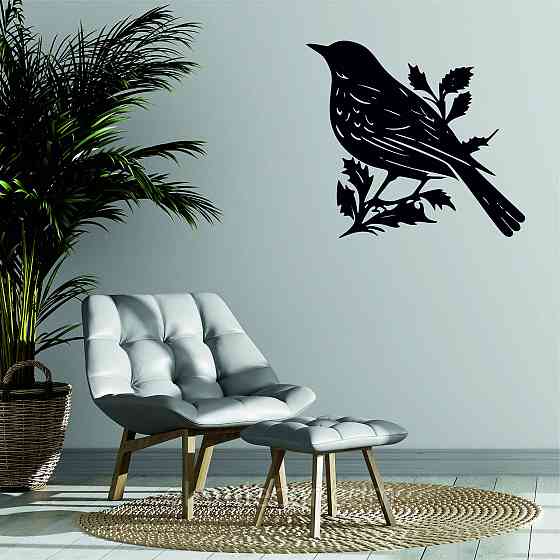 Декоративное настенное Панно «Птица», Декор на стену 70*63 см, Черный Киев