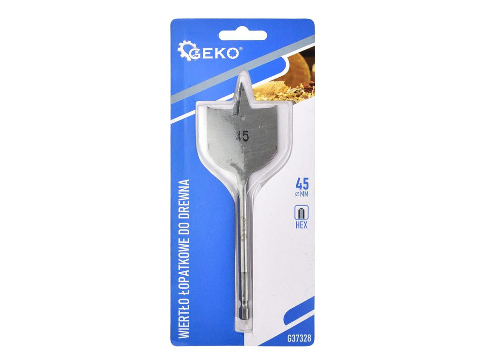 Свердло деревини перове "GeKo" з хвостовиком для шуруповерта Hex E6,3 (1/4") довжиною 152 мм діаметром 45 мм Киев - изображение 2