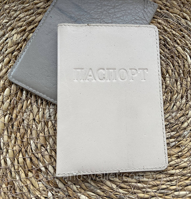 Шкіряна обкладинка на паспорт сірого кольору ST Leather Київ - фото 8