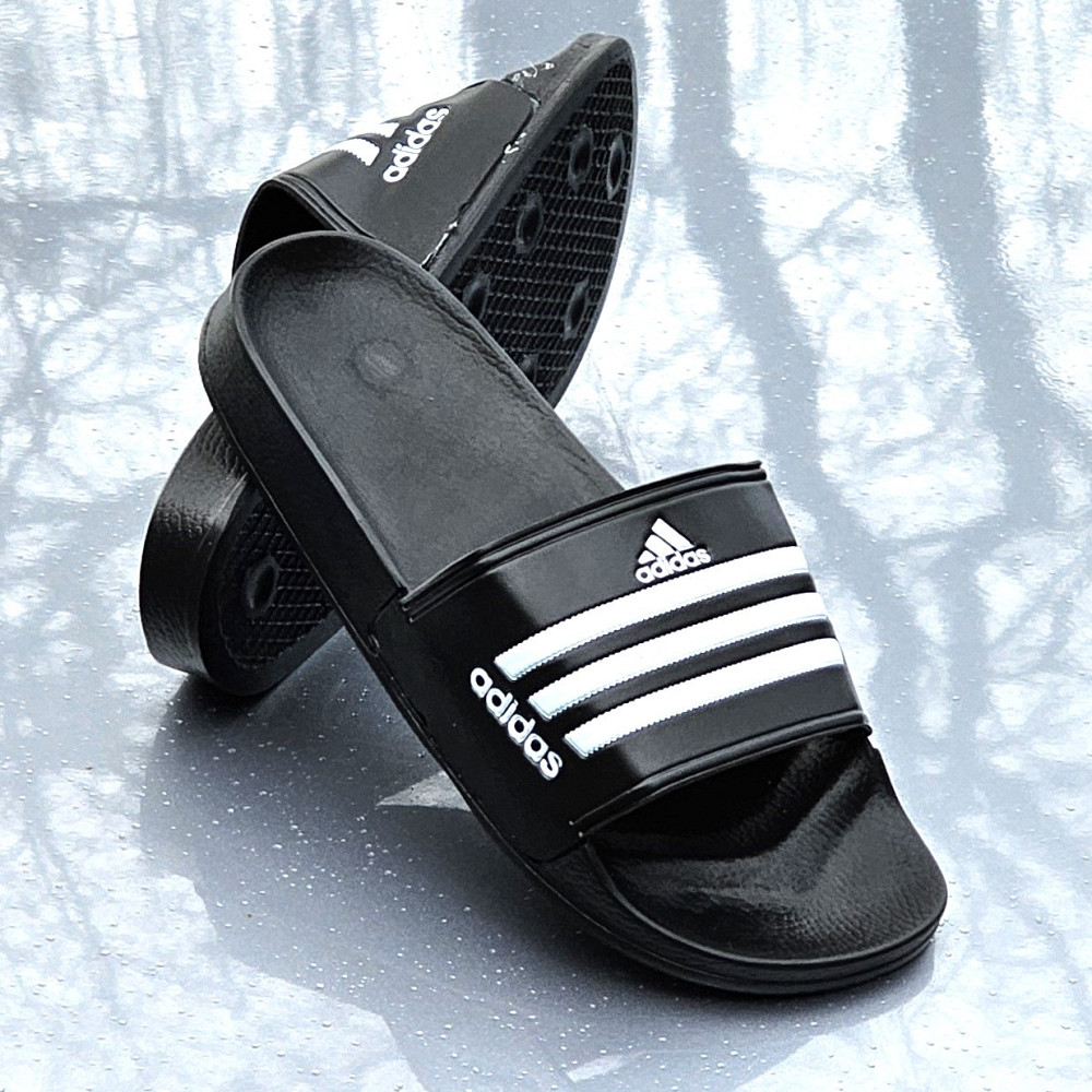 Шльопанці Adidas Чорні Сланці Тапочки Білі Адідас Жіночі (розміри: 36,37,38,39,40,41) Дніпро - фото 5