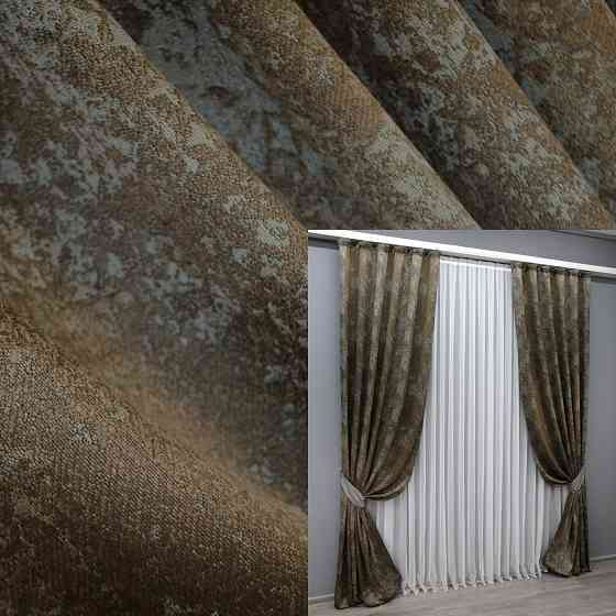 Комплект готовых штор VR-Textil Мрамор Al-9 № 1639ш Коричневый с серым 150х290 см 2 шт (33-0482) Киев