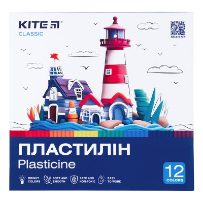 Пластилін Kite Classic 12 кольорів, 240 г (K-1086) Вінниця - фото 1