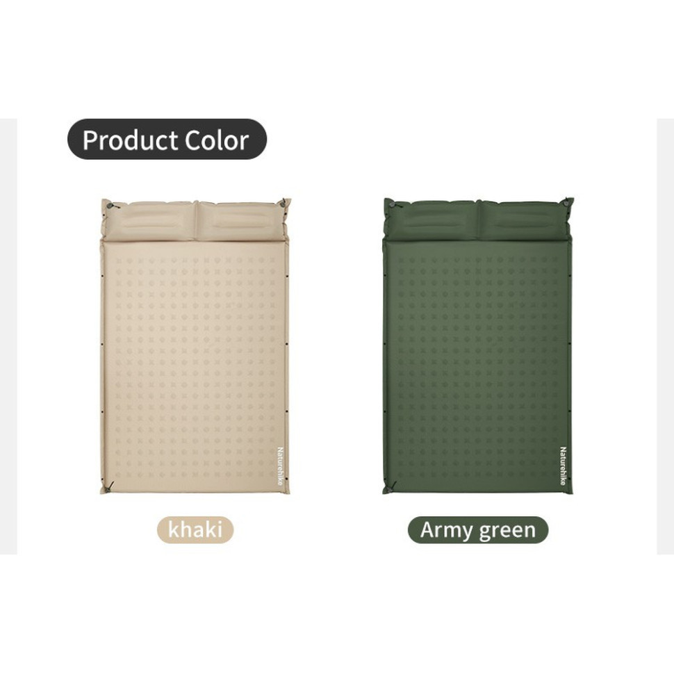 Матрац туристичний із подушкою, самонадувний двомісний  Naturehike CNK2550WS025, вологостійкий, 200 х 130 х 6 см, зелений Київ - фото 7