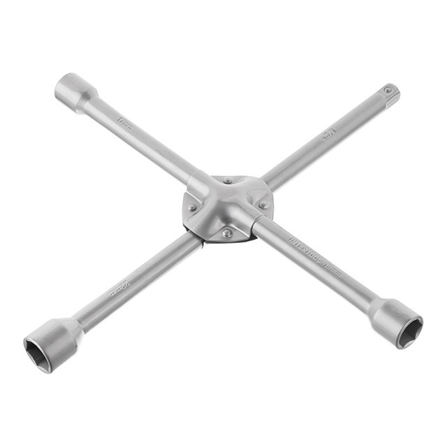 Ключ балонний хрестовий, укріплений, 1/2", 355×16 мм, 17×19×22 мм INTERTOOL HT-1602 Київ - фото 2