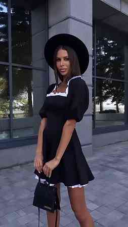 Женское приталенное платье с рюшами крепдайвинг Одесса