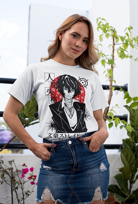 Футболка мужская аниме Дазаи Бунгоу Страй Догс оверсайз (S/M/L) Черний AnimeJ0533 Днепр - изображение 3