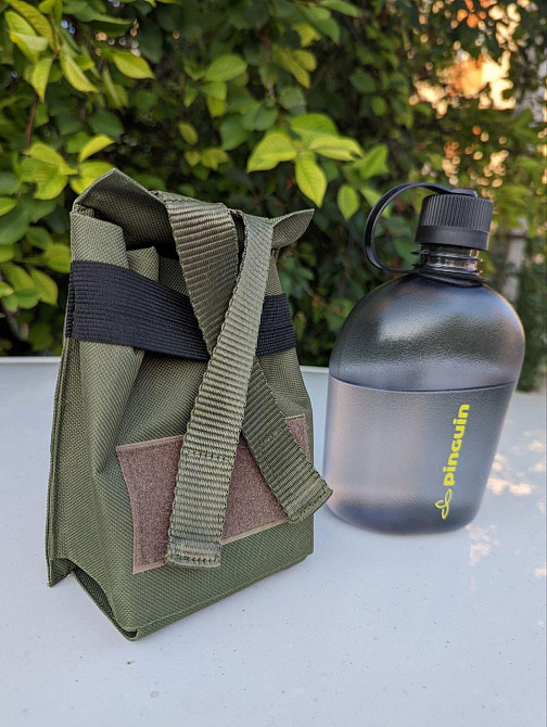 Підсумок під флягу для води, чохол для фляги армійської 1 л, кріплення моллі, піксель Дніпро - фото 6