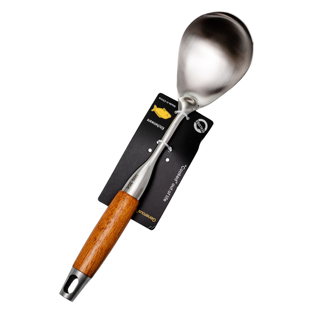 Ding Lanfang Ложка для рису 32,5 (см) з нержавіючої сталі з дерев'яною ручкою HP-8-42 Коломия - фото 4