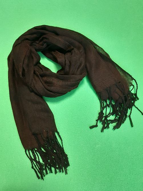 Шарф коричневого цвета женский - размер шарфа приблизительно 170*65см, 100% полиэстер Киев - изображение 1