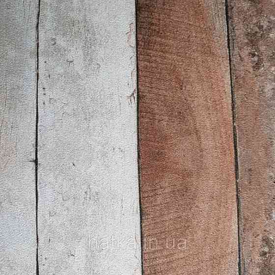 Обои флизелиновые эко Decoprint Essentials EE22570 под дерево доска с эффектом старения коричневые бежевые Киев