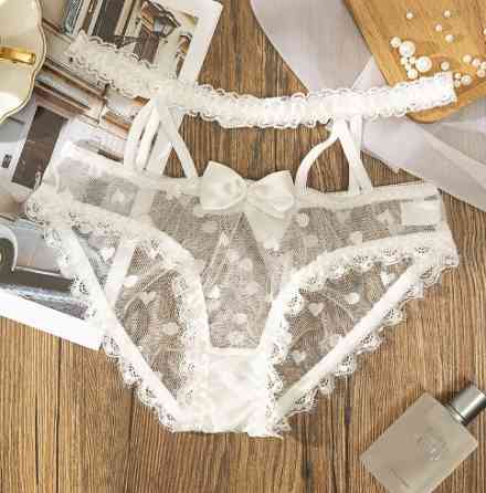 Сексуальні трусики білі з сердечкми - розмір 42-46, матеріал не вказано Київ