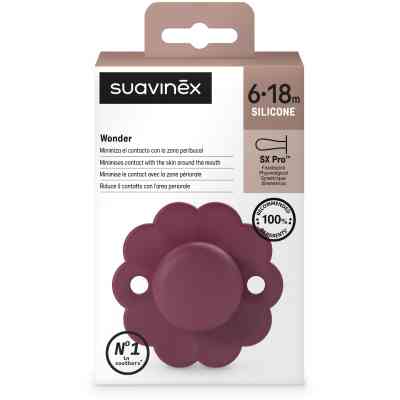 Пустышка Suavinex Wonder фізіологічна, 6-18 місяців, бордова (308389) Винница