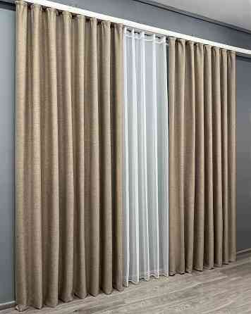 Комплект готових штор VR-Textil TWEED_V № 1912ш Капучино 200х290 см 2 шт (32-331) Київ