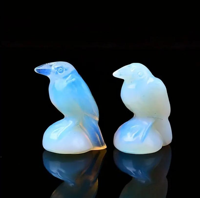 Ворон із натурального каменю опала 35 мм, сувенір із опала, оберіг з натурального каменю Київ - фото 1