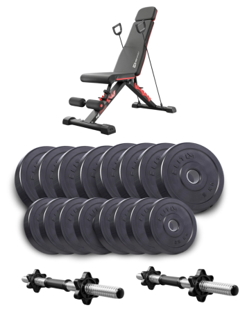 Набір Elitum Titan гантелі 2х31кг з лавою Hop-Sport HS-2080 HB Киев