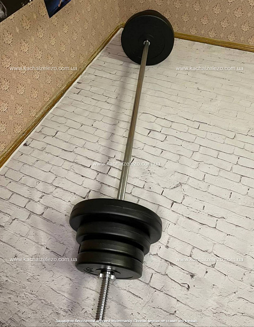 Штанга набірна на 50 кг Гантелі, гирі, штанги і диски в ударостійкому пластику Київ - фото 7