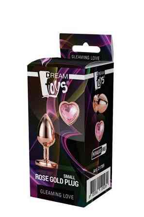 Анальная пробка с сердцем GLEAMING LOVE ROSE GOLD PLUG SMALL Sex Aura Киев
