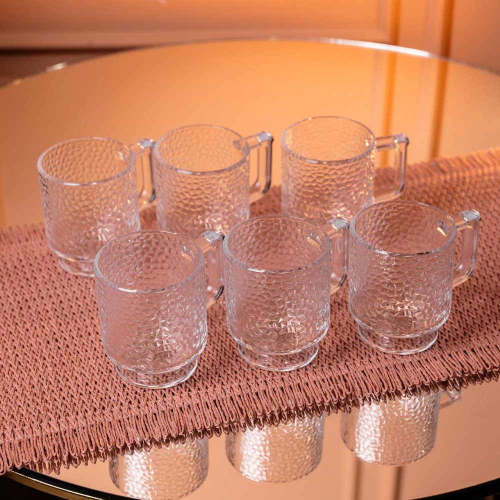 Yiwu Набір чашок 6 шт для чаю та кави Goblet по 300 (мл) кружки скляні HP-19-L8 Коломия - фото 3