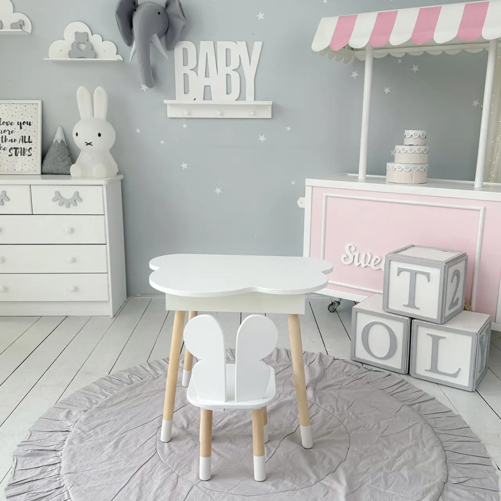 Детский столик Облако с нишей и стульчиком Бабочка (Белый) Винница - изображение 10