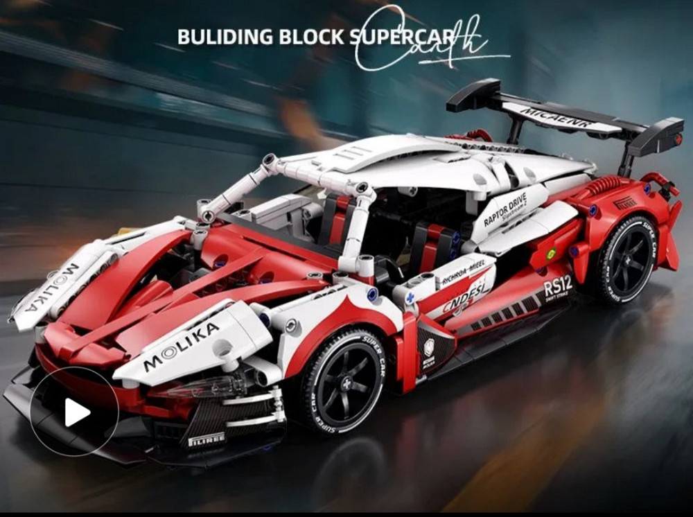 Конструктор Ferrari FXX K 1100 деталей — модель гоночного автомобиля 37 см, спортивная машинка Technic красно-белая Киев - изображение 4