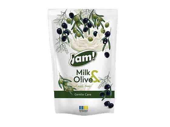 Крем-мило рідке 300мл дой-пак Milk Olive з гліцерином ТМ JAM Київ