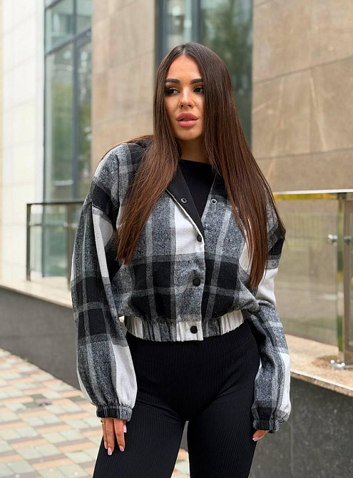 Жіночий повсякденний бомбер із подвійним капюшоном кашемір карта Чорний, 48/50 Одеса - фото 5