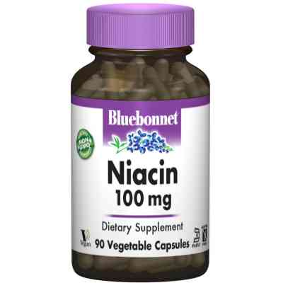 Вітамін Bluebonnet Nutrition Ніацин (В3) 100мг, 90 вегетаріанських капсул (BLB0459) Вінниця