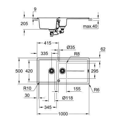 Мойка кухонная Grohe K400 (31642AP0) Винница