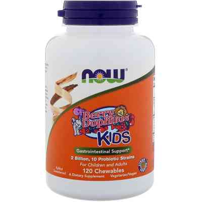 Пробіотики Now Foods Дофілус Пробіотики для Дітей, Berry Dophilus, 120 жувальних (NOW-02949) Вінниця