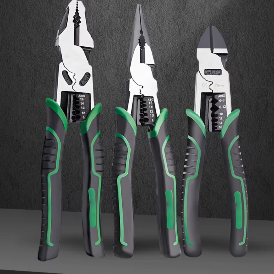 Набір інструментів ручних 3 шт: бокорізи, довгогубці, комбіновані плоскогубці з сумкою з функцією обтиску кабелю Кам'янець-Подільський