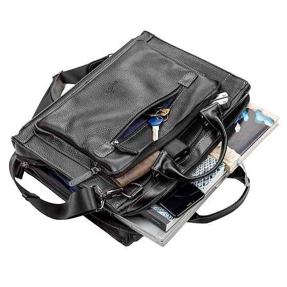 Сумка чоловіча шкіряна Чорна (SHVIGEL) Київ