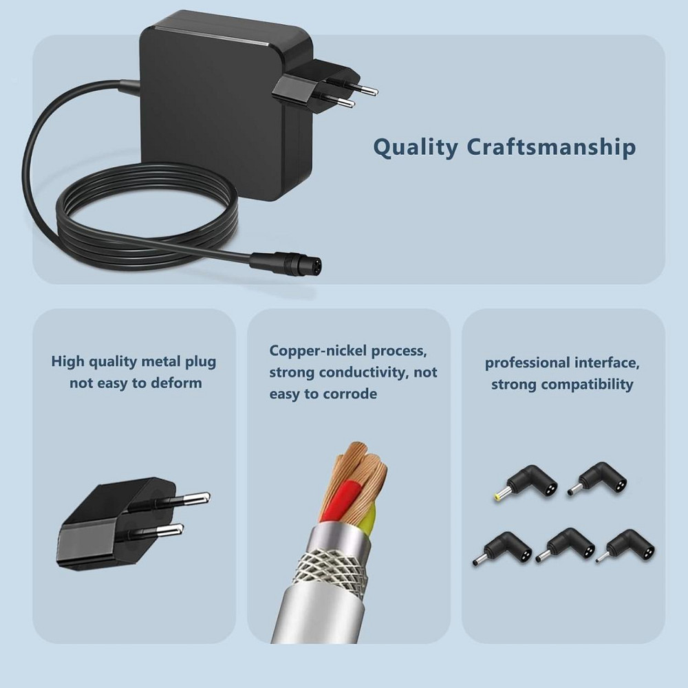 Универсальное зарядное устройство для ноутбука 65W/45W 5 портов быстрая зарядка совместимо с Asus VivoBook Киев - изображение 7