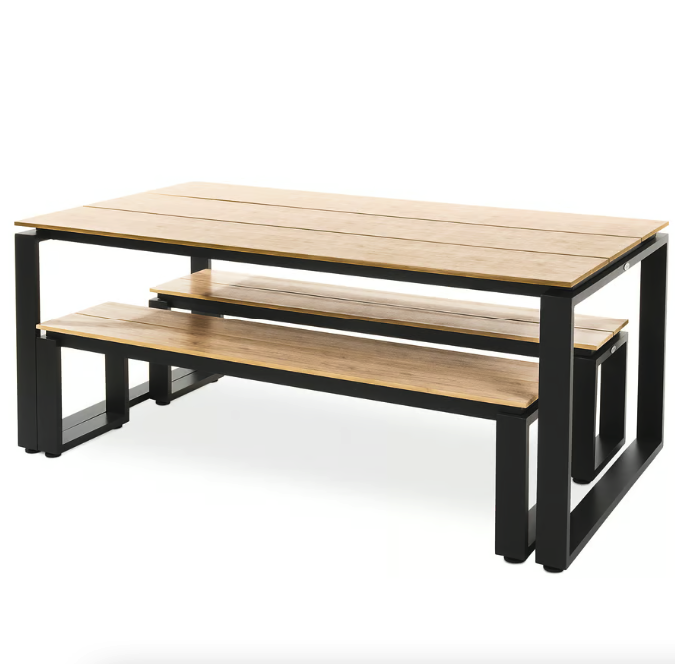 Набір садових меблів Di Volio Trento стіл + 2 лавки бежевий Киев - изображение 6