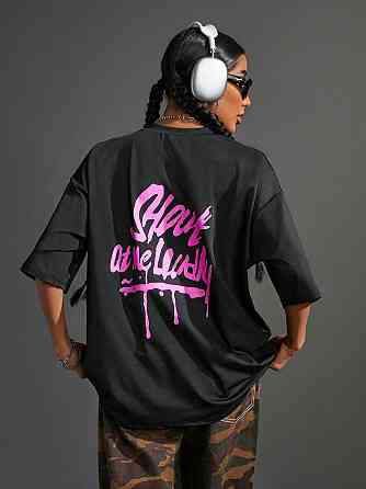 Футболка женская с принтом  42 Черная 2664082686 Днепр