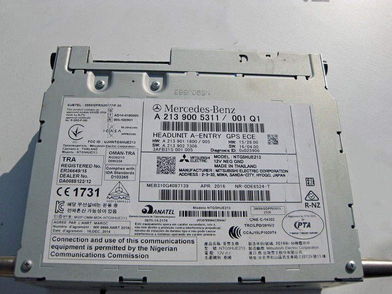 Mercedes-Benz  A2139005311 Магнітола - головний пристрій Audio20 E-Class W213 Одесса - изображение 3