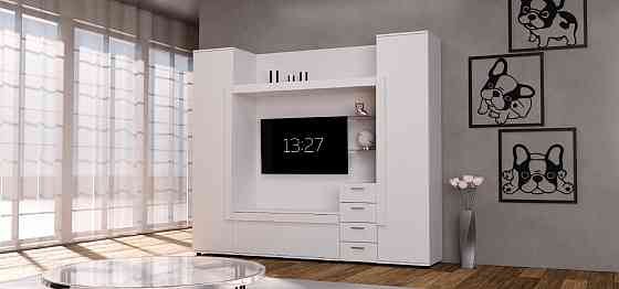 Стенка в гостиную под ТВ Exo-1, Белый, 2160х420х1850 Львов