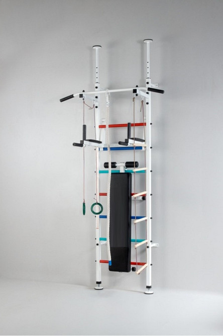 Шведская стенка детская Champion White с навесным набором для детей и взрослых до 120 кг с турником брусьями Каменское - изображение 2