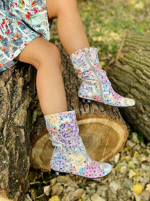 Nivelle Напівчоботи жіночі NIVELLE примула біла шкіра натуральна висота 21см обхват 32-34см (40 Коломия - фото 6