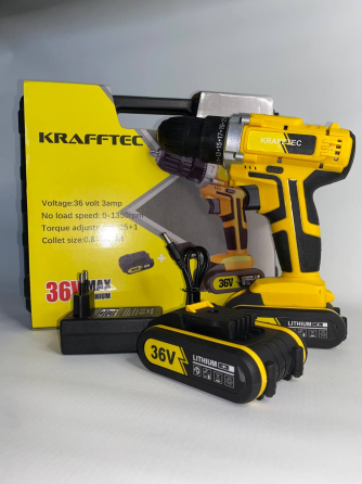 Шуруповерт акумуляторний KRAFFTEC 36V 3Ah, потужний, з підсвічуванням, зручний, для дому та професійних робіт Одеса