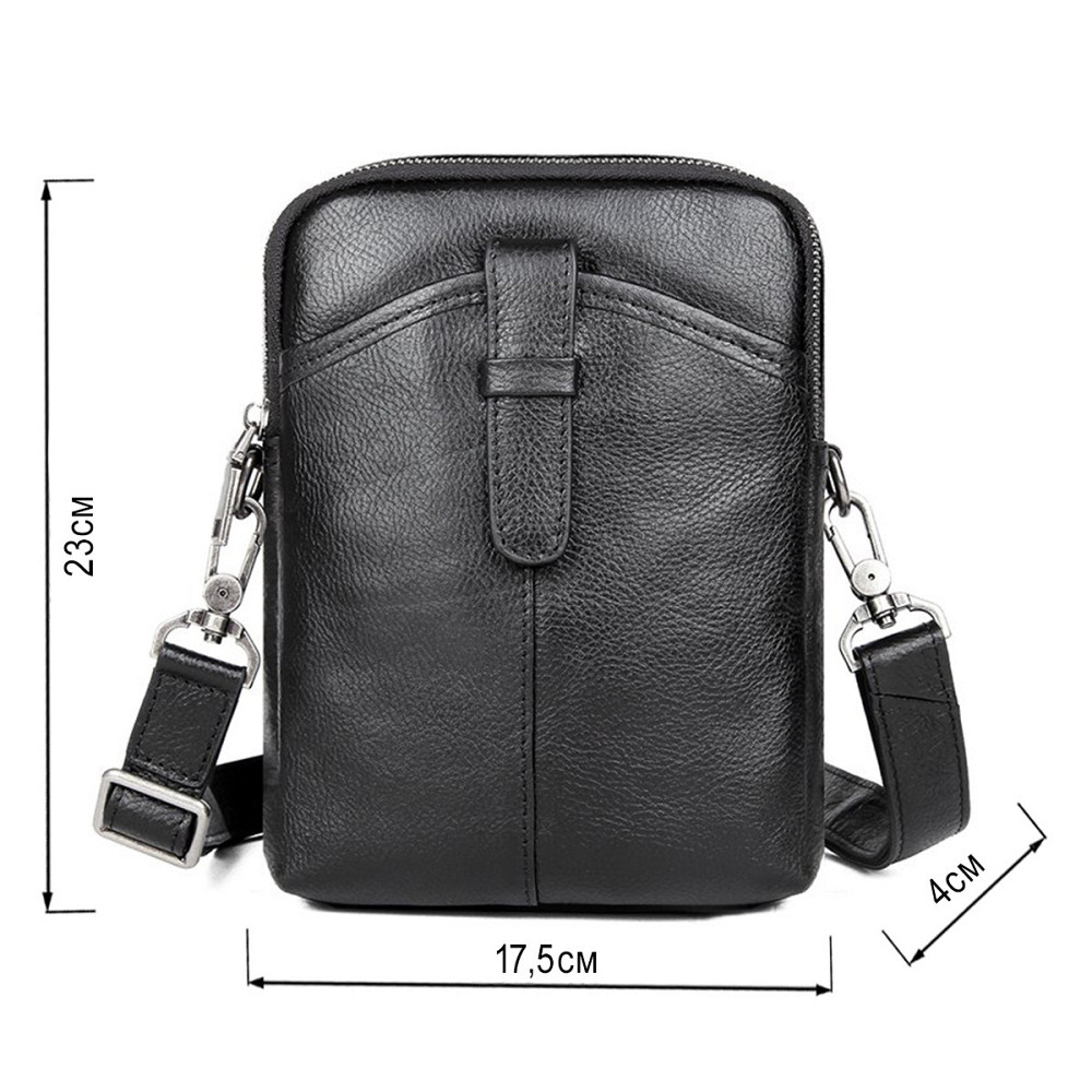 Сумка чоловіча шкіряна флотар Vintage 14969 Чорна Київ - фото 8