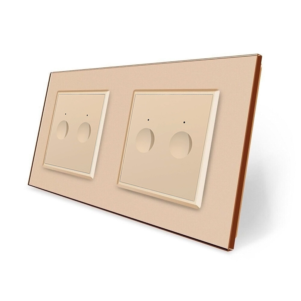 LIVOLO Сенсорний вимикач Sense 4 сенсора (2-2) Livolo золотий скло (VL-C7FC2/FC2-4AP) Коломыя - изображение 1