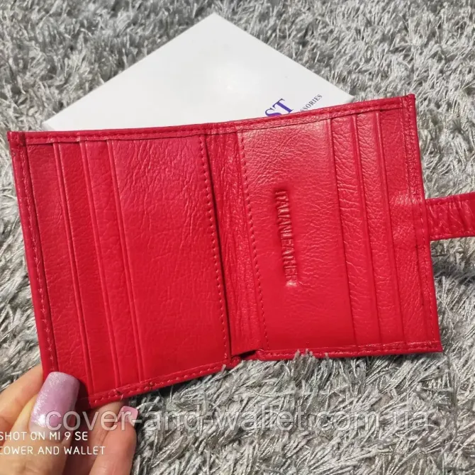 Маленький жіночий гаманець візитниця картхолдер пудровий ST Leather 004 Київ - фото 2