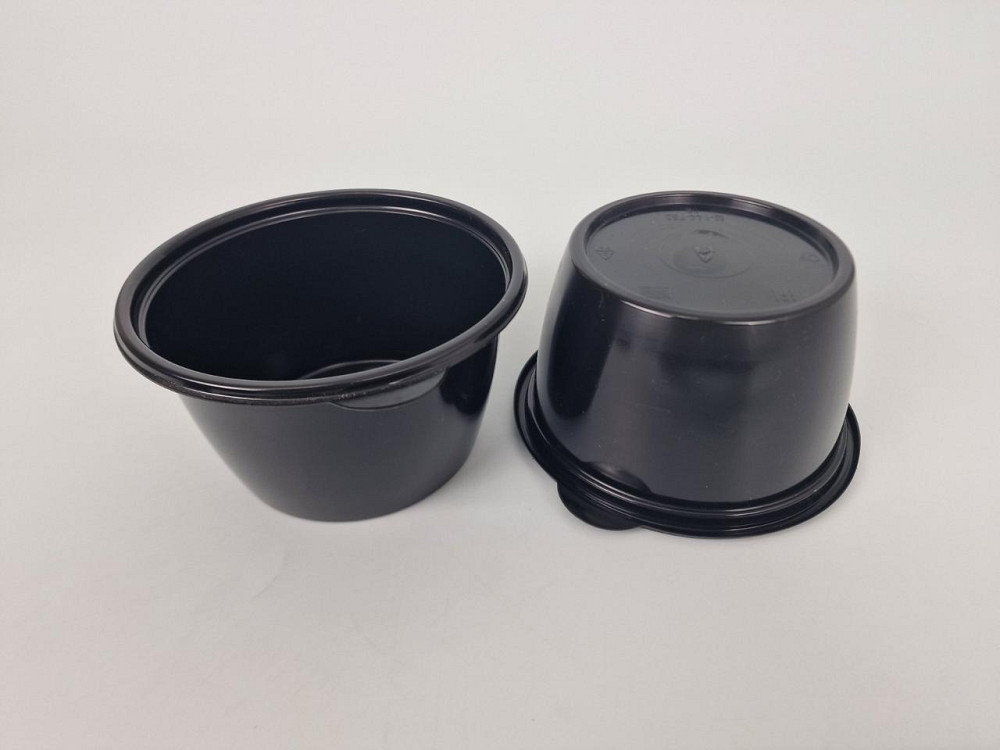 Супниця чорна 750 мл PP (міска) D144 герметичного типу (50 шт.) Харків - фото 1