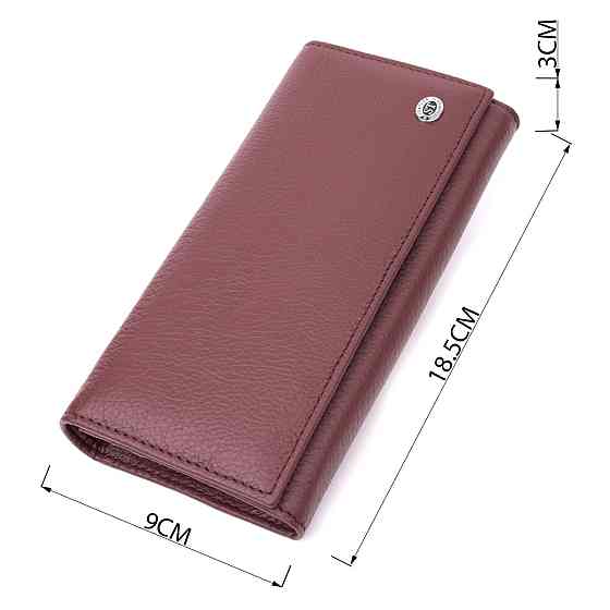 Жіночий гаманець горизонтального формату з натуральної шкіри ST Leather 22515 Бордовий Київ